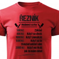 Tričko Řezník - sazba